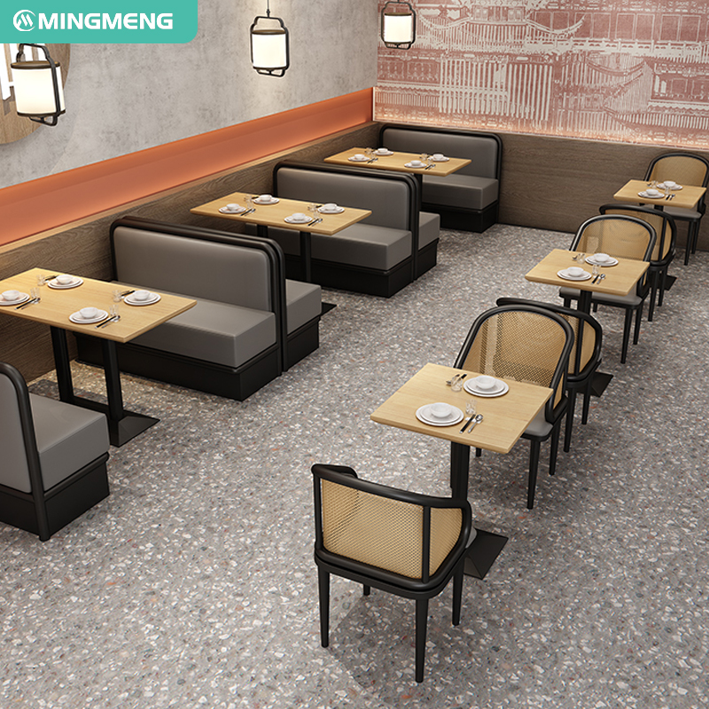 New Arrival Hot Sale Restaurant Table Fast Food Booth Seating Wooden Table And Chair Set Table for Restaurant Dining Hotel Use