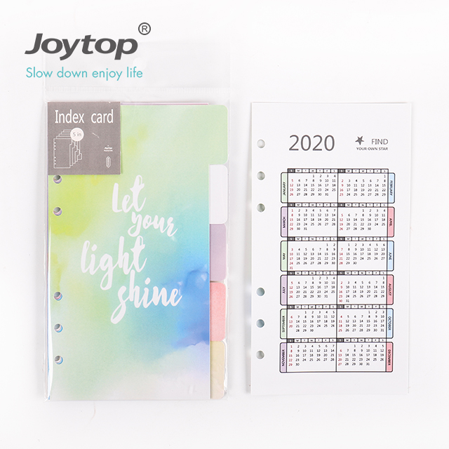 Joytop Let it light делитель индекс карты планировщик 2020 календарь индекс вкладка ringbinder файл папка делитель вкладка 1903012