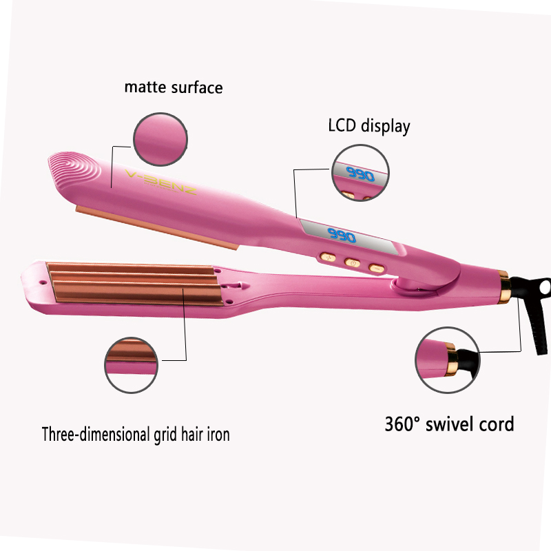 2021 Lcd Display Flat Iron New Temperature Control Custom Professional Flat Iron Fast Ceramic Tourmaline Ionic Flat Iron