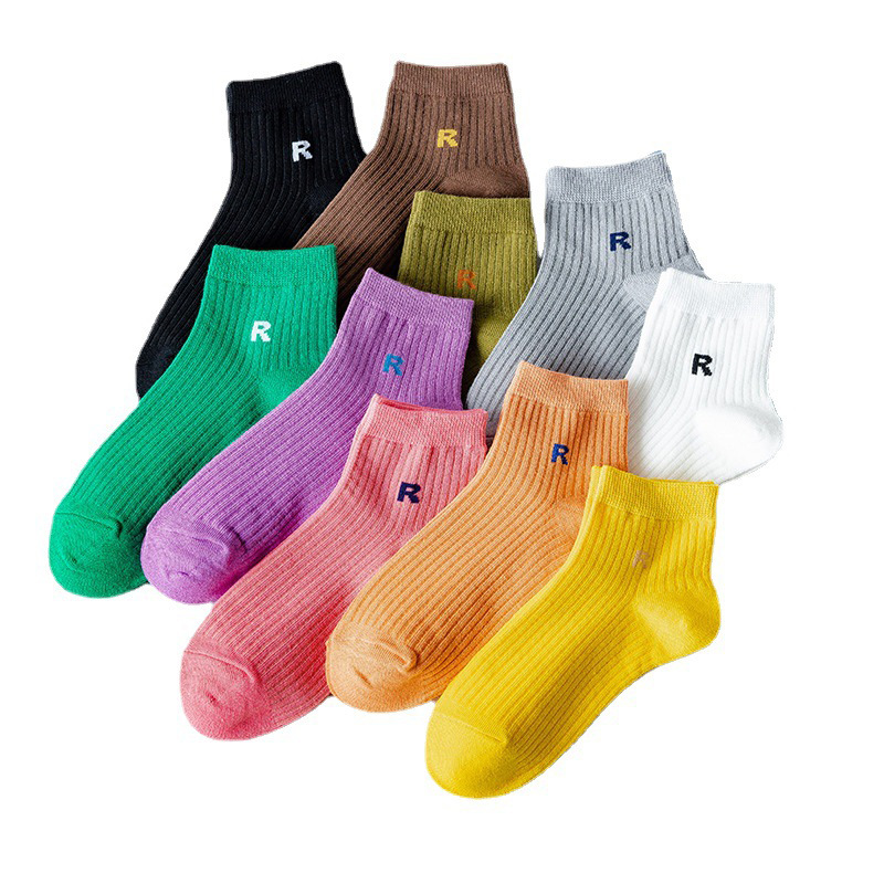 Spring autumn cheap Socks women's new letter short tube fashion women's casual deodorant Japanese Korean custom socks