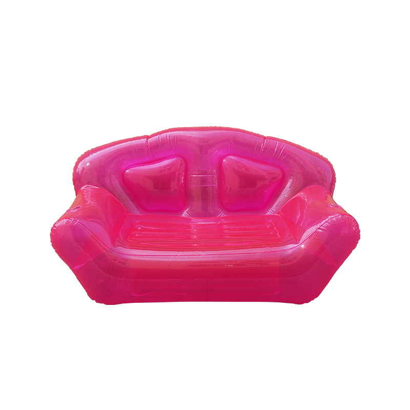 Wholesale PVC Inflatable Transparent Sofa Pink Double Person Inflatable Couches