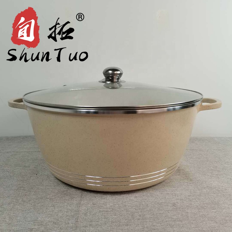 Cookingware набор Карри рисовый горшок 40 см Мраморное гигантское покрытие литье под давлением большой алюминиевый многофункциональный горшок для приготовления пищи