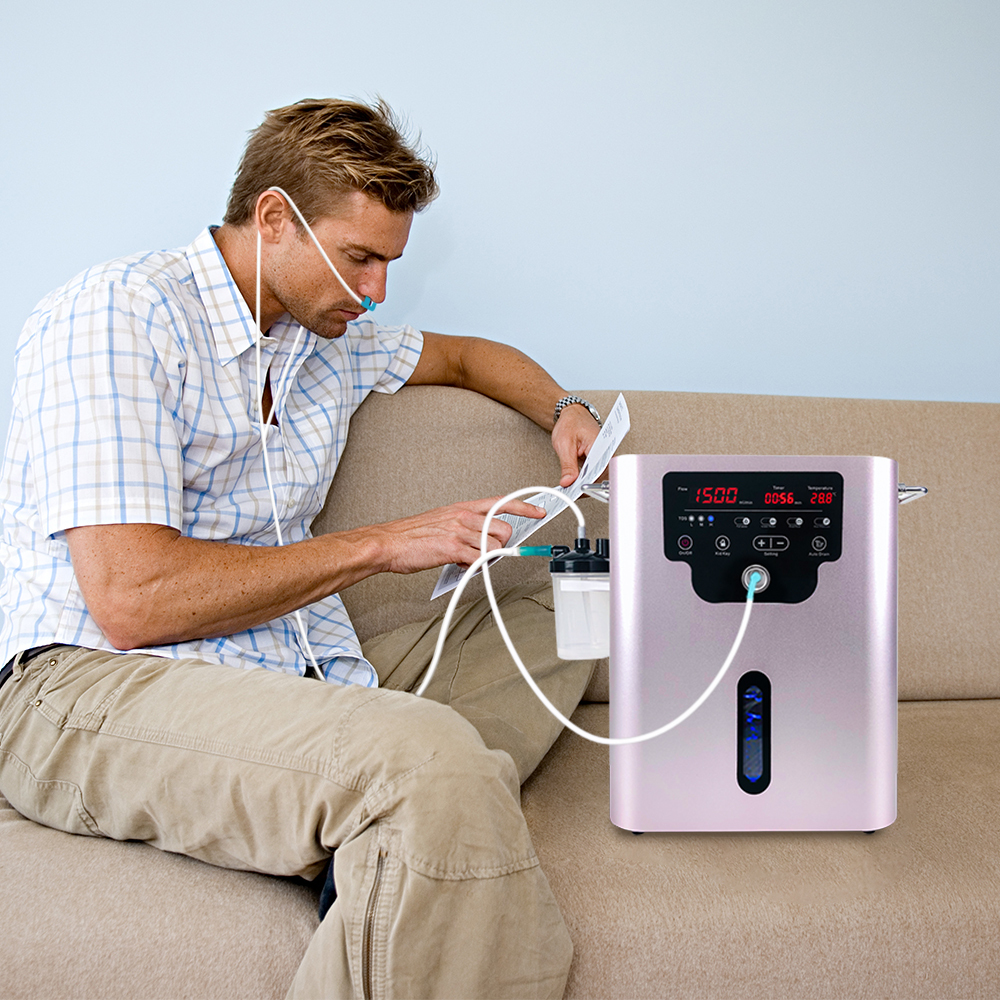 Home Wellness Hydrogen Gas Generator SPE Water Electrolysis 1500ml 900ml Oxygen Hydrogen Gas Suction Machine HH2 Gas Inhaler