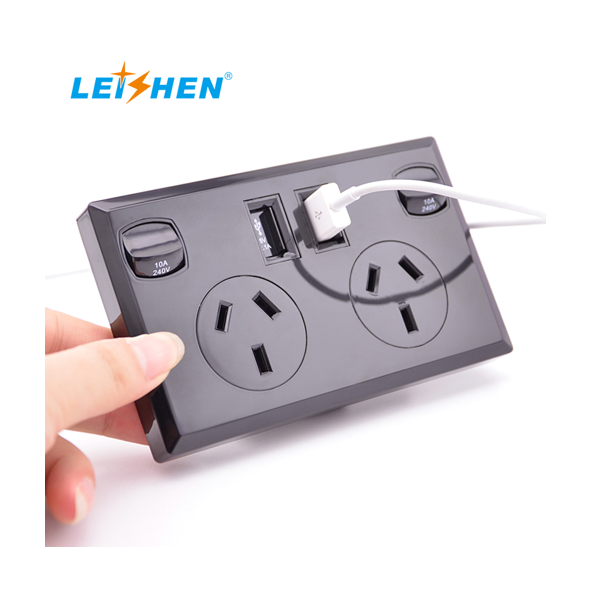 Утвержденны SAA, 10A дома GPO жилые электрические розетки 2.1A Dual USB 2 Gang Австралия Power Point выключатели розетки