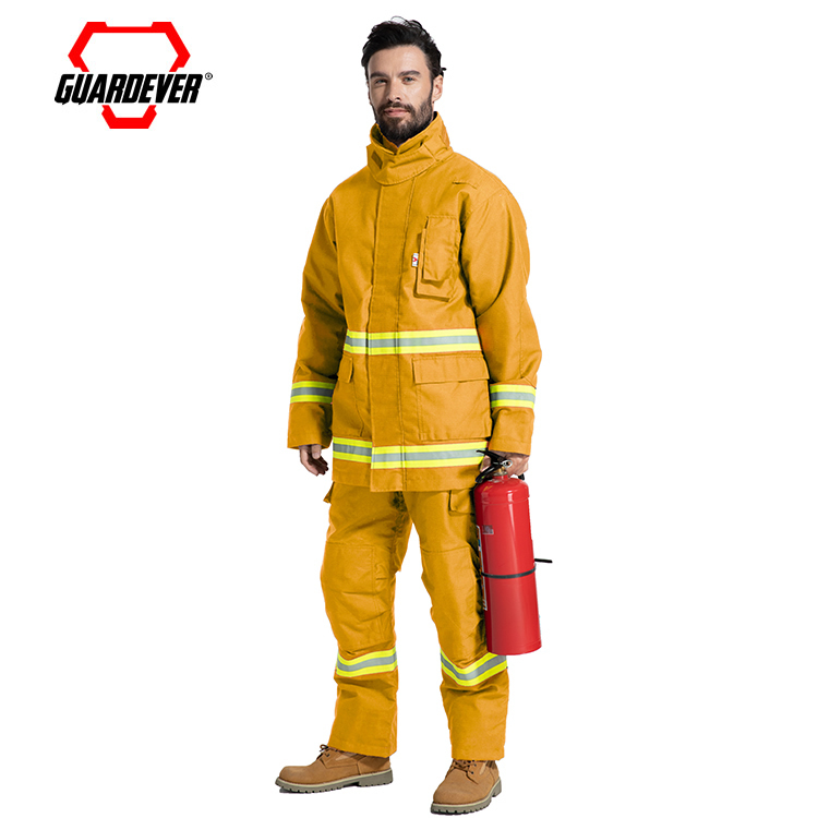 GUARDEVER NFPA 1971 EN 469 4 Layers Custom Fire Yellow Firefighter Nomex Fire Fighting Man Suit