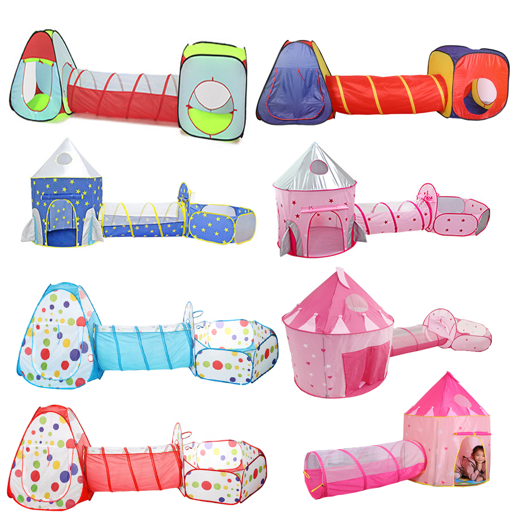 Popular 3 in 1 Pop Up polyester Children's tunnel tent playground