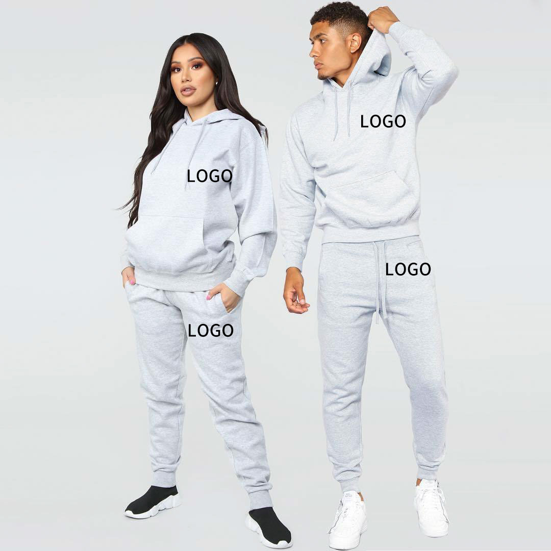 Wholesale sports Custom Logo Mens Sweatsuit Pullover Jogging Suits running tracksuit 2 piece mens customized sets