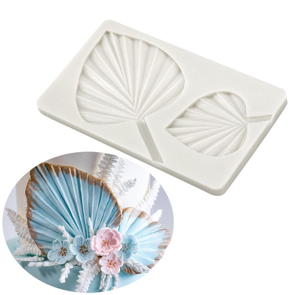 Amazon new product size two leaf silicone mold fondant cake decoration baking chocolate creative handmade
