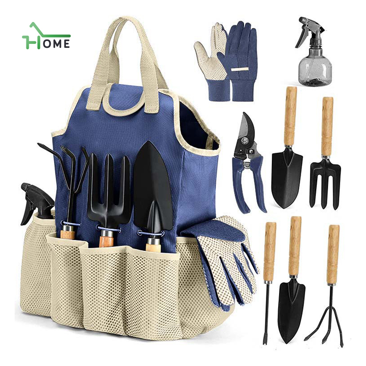 Heavy Duty Stainless Steel Gardening Tool Set with Fashion Handbag Indoors and Outdoor Complete Garden Tool Kit