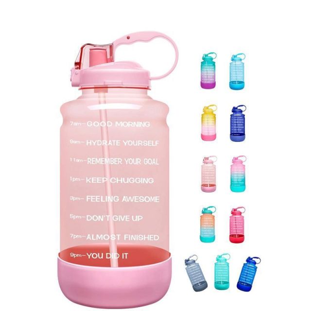 2020 popular Dumbbell shape Wholesale 2.2L PETG Material GYM fitness water bottle plastic jug with handle