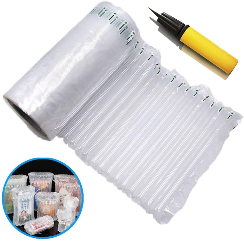 Custom inflatable protective packaging air column wrap roll for red wine bottle transportation
