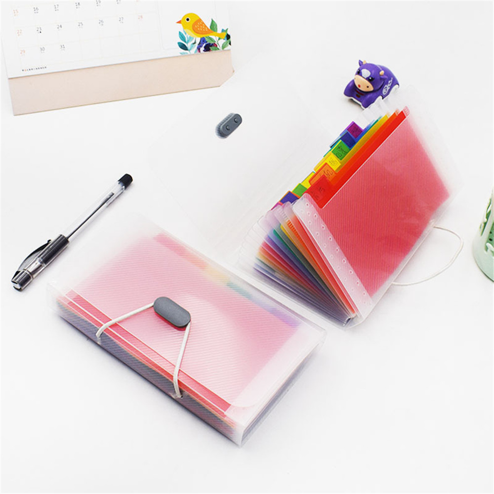 Office supplies A6 expanding file folder Elastic Closure Folder with pockets plastic folder