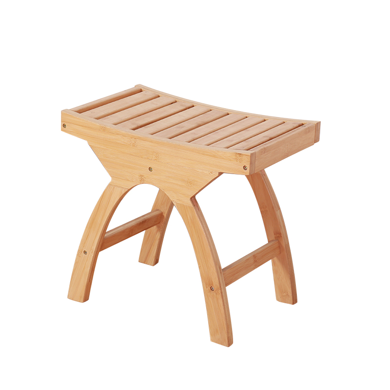 Wholesale Eco-Friendly Natural Bamboo Shower Stool Wood Chair Step Stool Wood Bath Chair Shower Bench for Bathroom