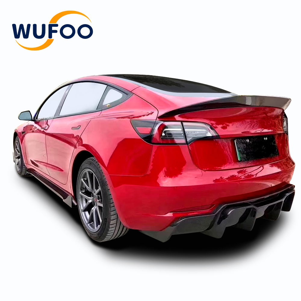 WuFoo для Tesla модель 3 карбоновый спойлер V стиль автомобиля задний спойлер супер большой крыло спойлер багажника