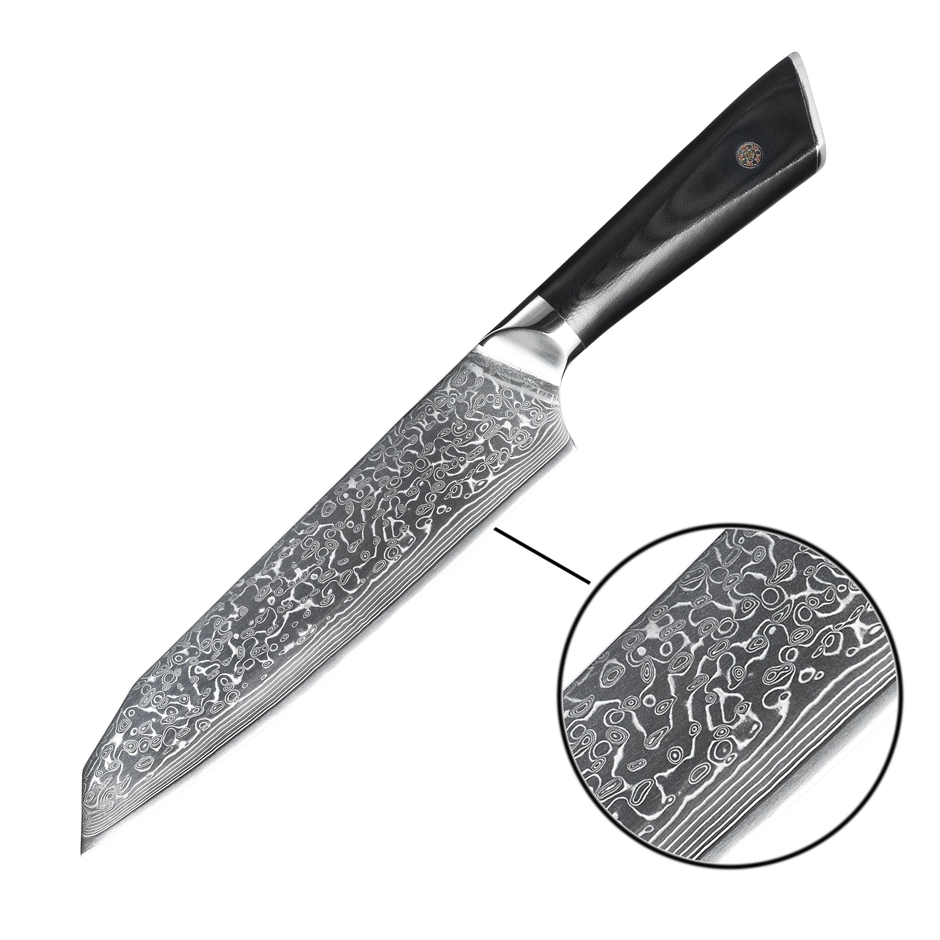 7 дюймов Дамаск кухонный нож santoku