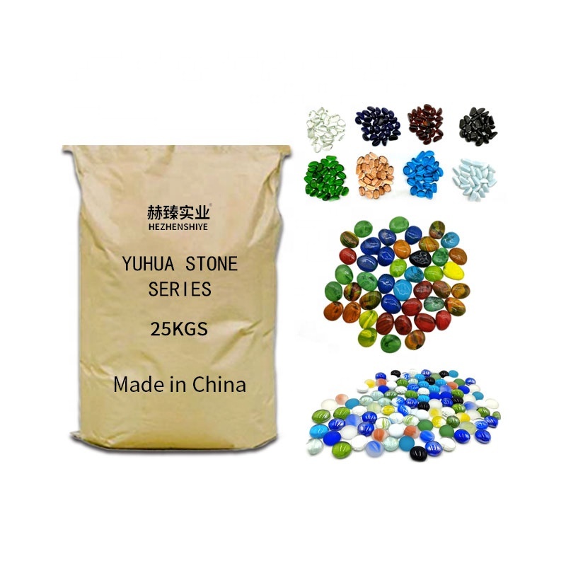 Yuhua Stone paving pebbles garden landscape aquarium decorated with colorful crystal glass Yuhua stone