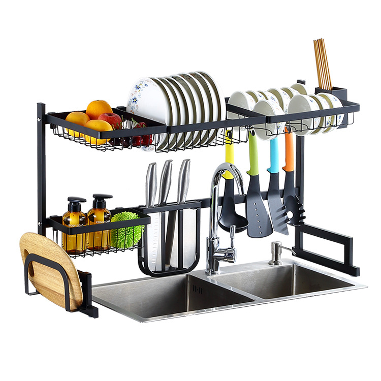 European style popular 40kg stainless steel black kitchen storage rack