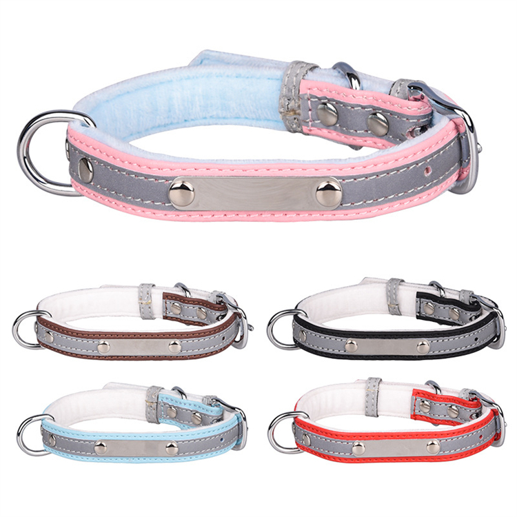 Explosive Small And Medium-Sized Dog Lettering Soft Microfiber Cat Collar Reflective Anti-Lost Pet Collar