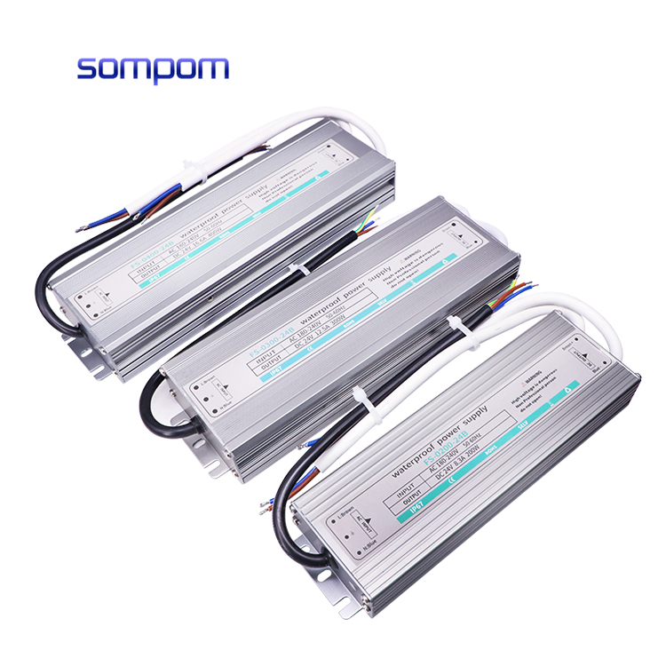 SOMPOM уличный DC 24V 12.5A 300WIP67 Водонепроницаемый 60W 100W 150W 200W 300W 400W импульсный источник питания
