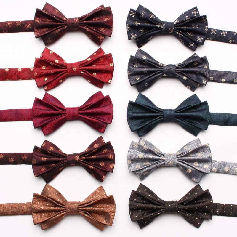 Factory Hot Sale Customize Fashion Bow Tie Classic Men's Bowtie Handkerchief Set