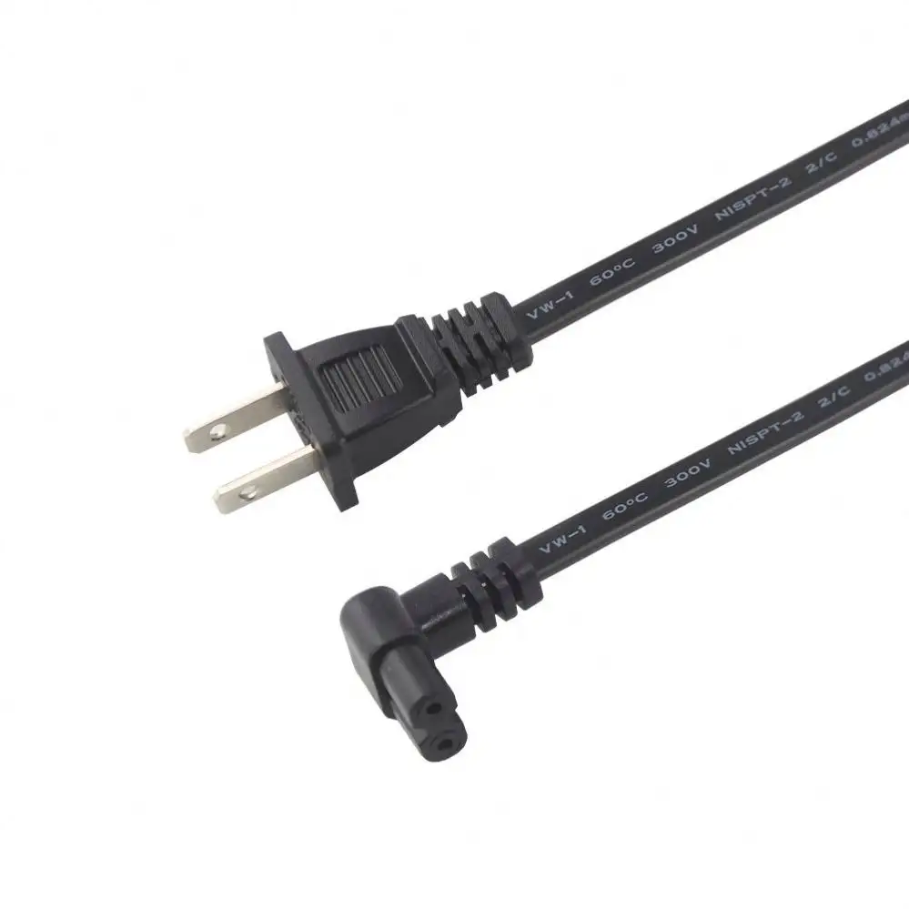 Ac Angled Black US Cable USro Iec C7 Power Supply Cord