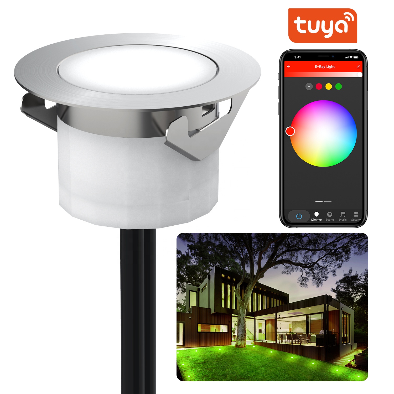 IP 67 RGB напольный светильник для террасы с поверхностным креплением, светодиодный подземный светильник для сада