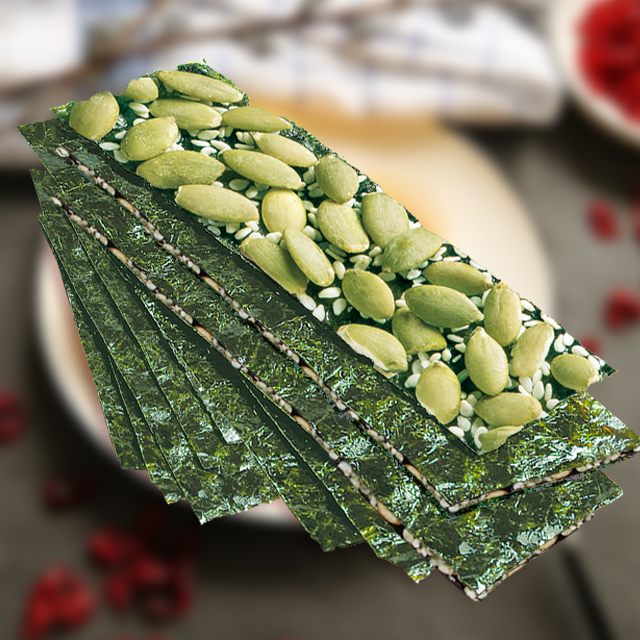 Здоровый логотип жареные морские водоросли crisps закуски для вечеринки