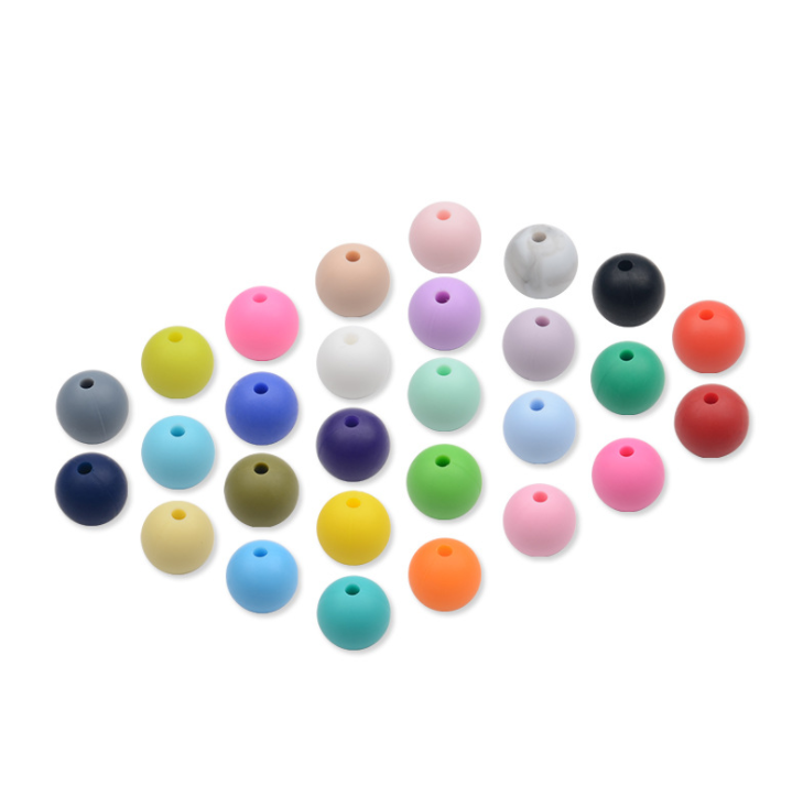 12mm 15mm Wholesale Bulk Diy Beads Baby Bpa Free Food Grade Round Hexagon Letter Teething Beads Necklace Green Silicone Beads