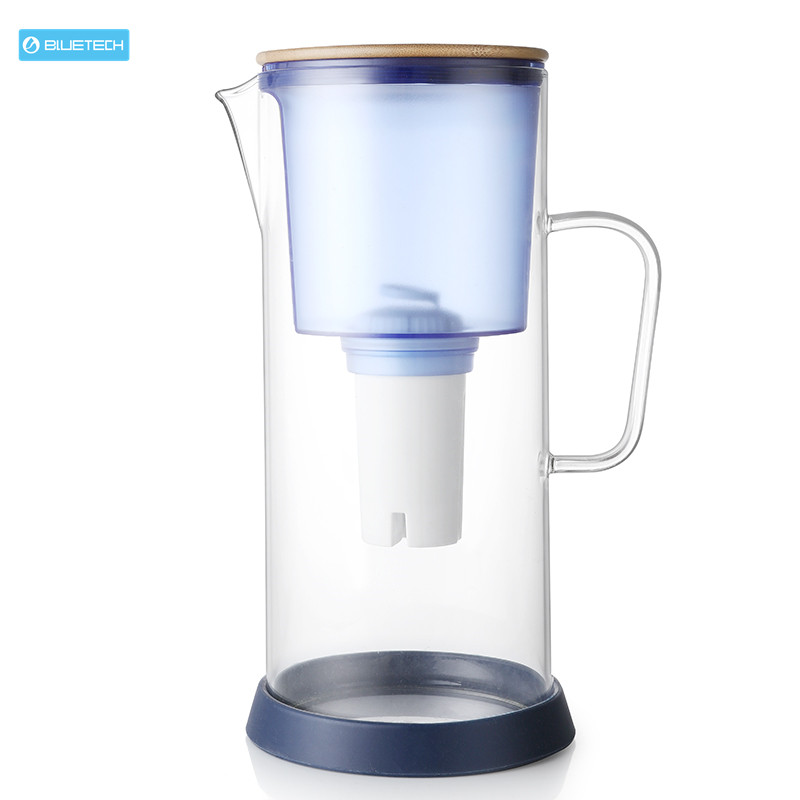 Удалите тяжелый металл 3.5L стеклянный очиститель питьевой воды, Щелочной фильтр для воды Кувшин с ручкой