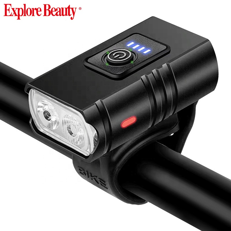 USB Rechargeable Bike Headlight and Back Light Set, 5 Lights Modes Fits All Bicycle 600 Lumen Bright Front LED Lights