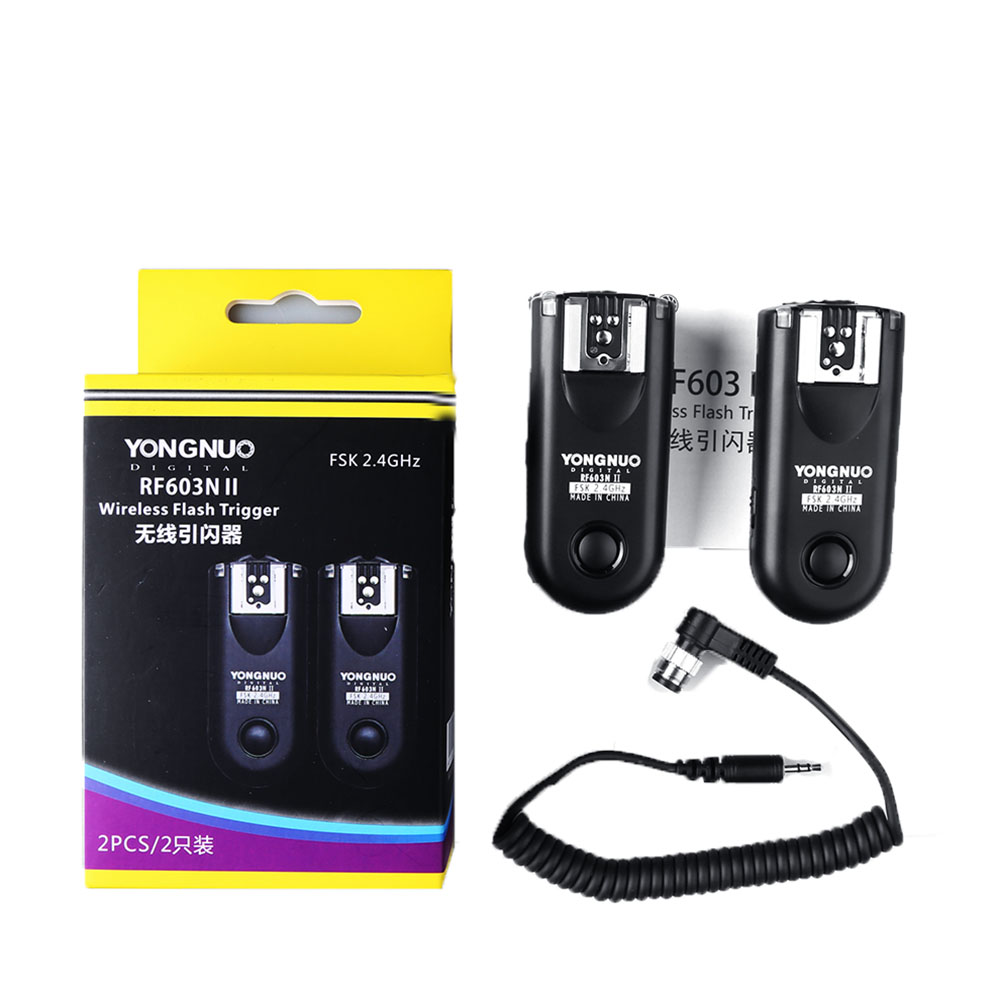 Светодиодная лампа для видеосъемки Yongnuo RF-603II N1, RF603 ii RF 603 вспышка триггера трансиверы для Nikon D3/D3X/D200/D300/D700/D300S/D800/D800E