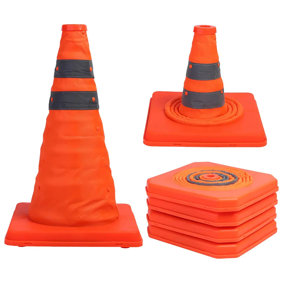 EONBON Silicone Rubber Tripod Road Collapsible Ice Cream Bucket Safety Facilities Collapsible Traffic Cones