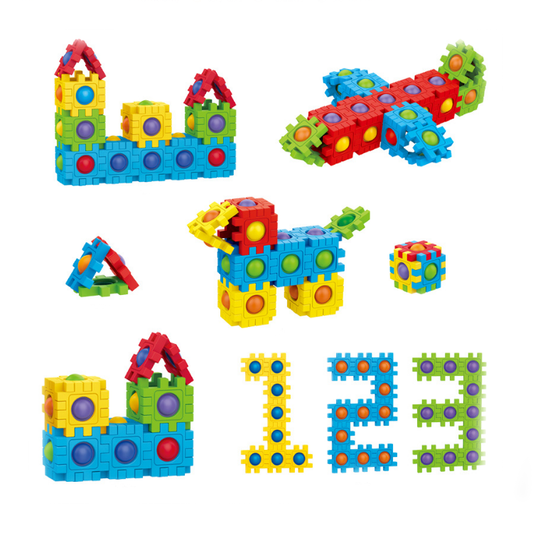 Popit Fidget Toy Push Bubble Sensory Stress Relief Kids Family Games Square Game Pop its It Bubble Blocks Toys