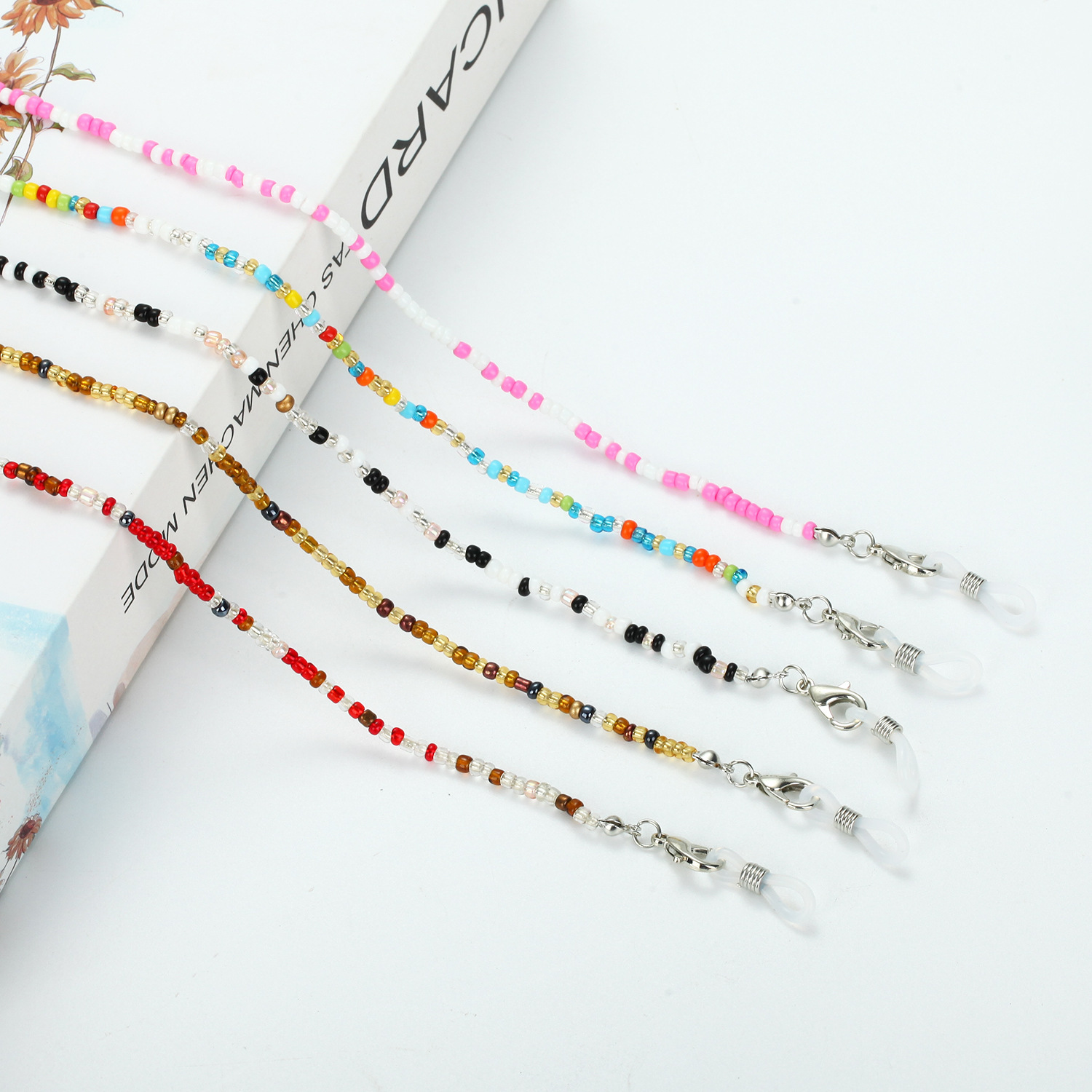 Wholesale Colorful Beaded Glasses Hanging Chain Necklace Sunglasses Holder Spectacles Cord Eyeglasses Parts
