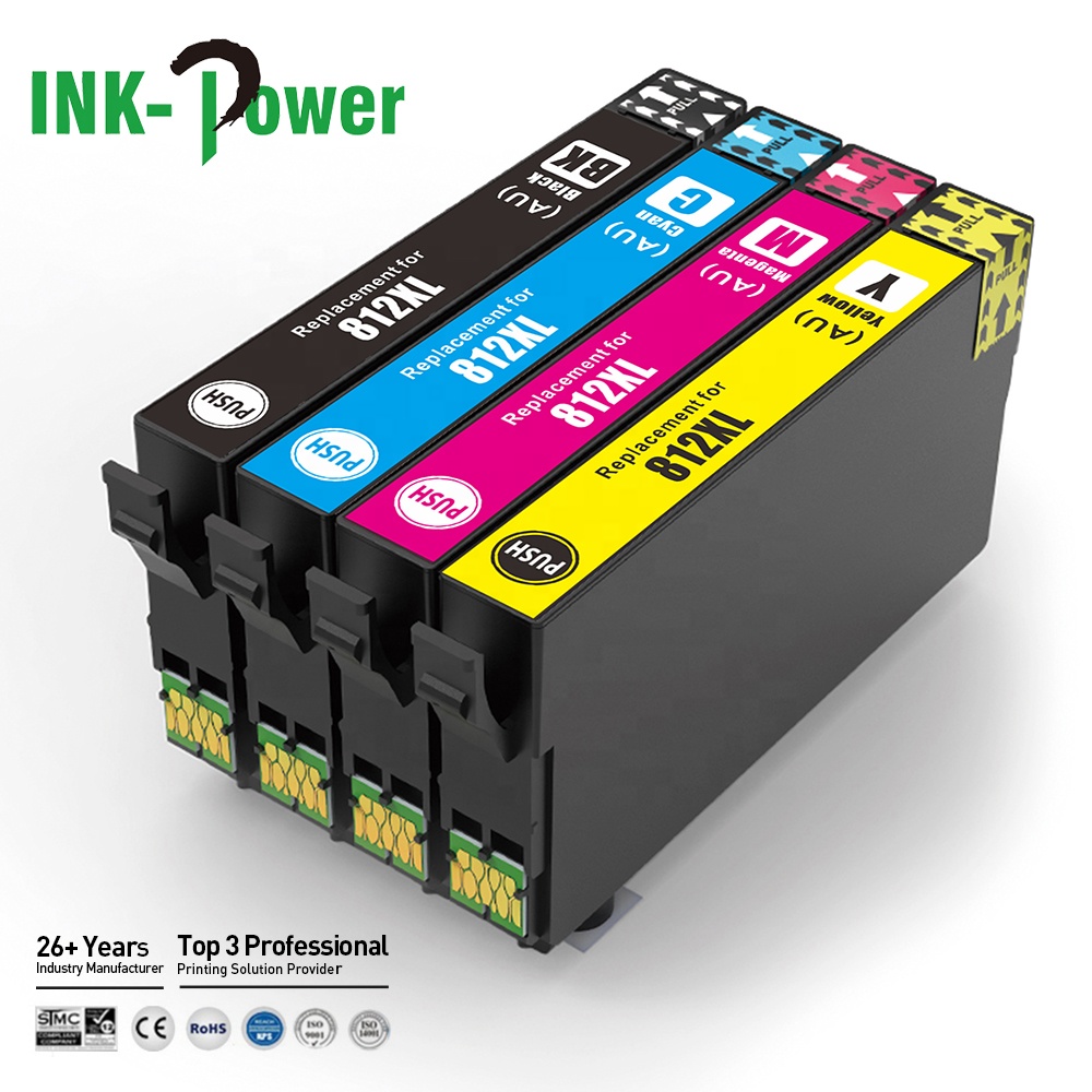 INK-мощность 812 T812 XL 812XL T812XL 812XXL T812XXL Премиум Совместимость Цветной струйный картридж с чернилами для принтера Epson WF-3820 WF 7840 7820