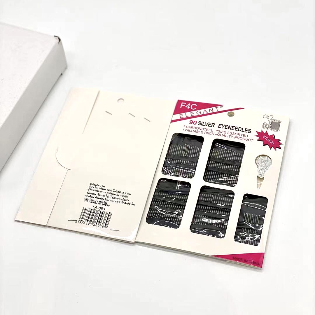 90 pcs Stainless steel embroidery needle Big eye needle s ilver Hand sewing needle set