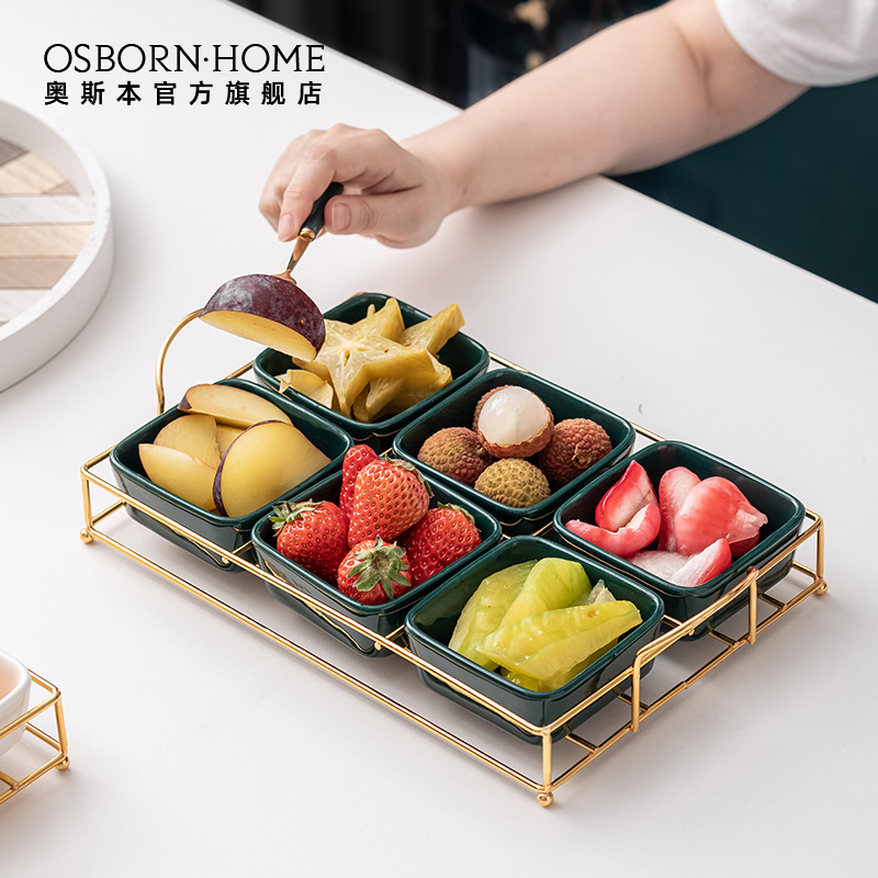 OSBORN light Роскошная креативная керамическая тарелка для сухофруктов, конфет, поднос для закусок, сервировочная посуда, тапас, блюда, орехи, оливки