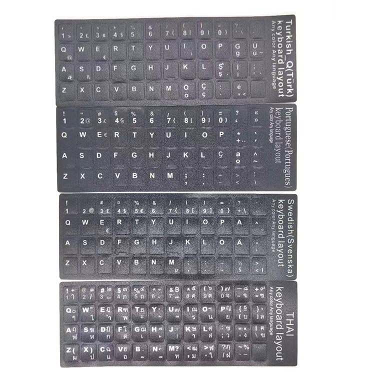 Laptop computer keyboard protect single stickers english russia spanish french korean Portuguese deutsch Luminous key sticker