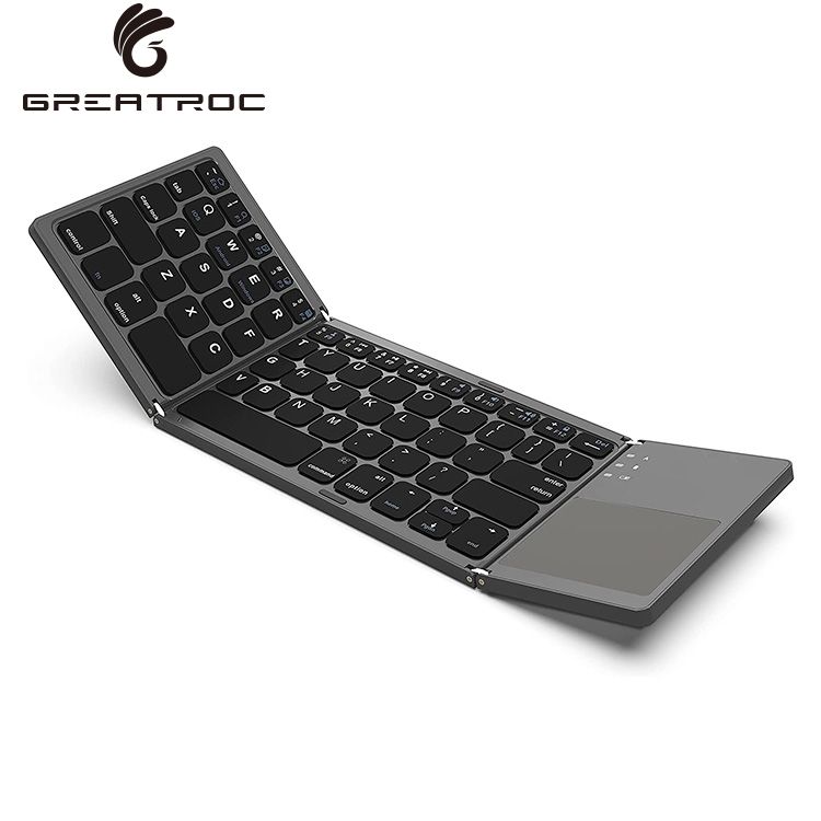 Отличная Roc CE сертификат складная клавиатура 3 раскладка клавиатуры BT3.0/5,1 с сенсорным экраном показания офисная Складная Беспроводная клавиатура для apple logitech