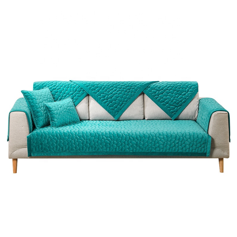 Sofa cushion winter non-slip cushion plush four seasons universal simple modern cushion thick armrest towel cover
