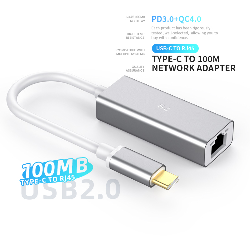 Сетевая карта с Usb C на Lan Тип C к Rj45 Тип C к Lan 100 Мбит/с Ethernet адаптер сетевой адаптер