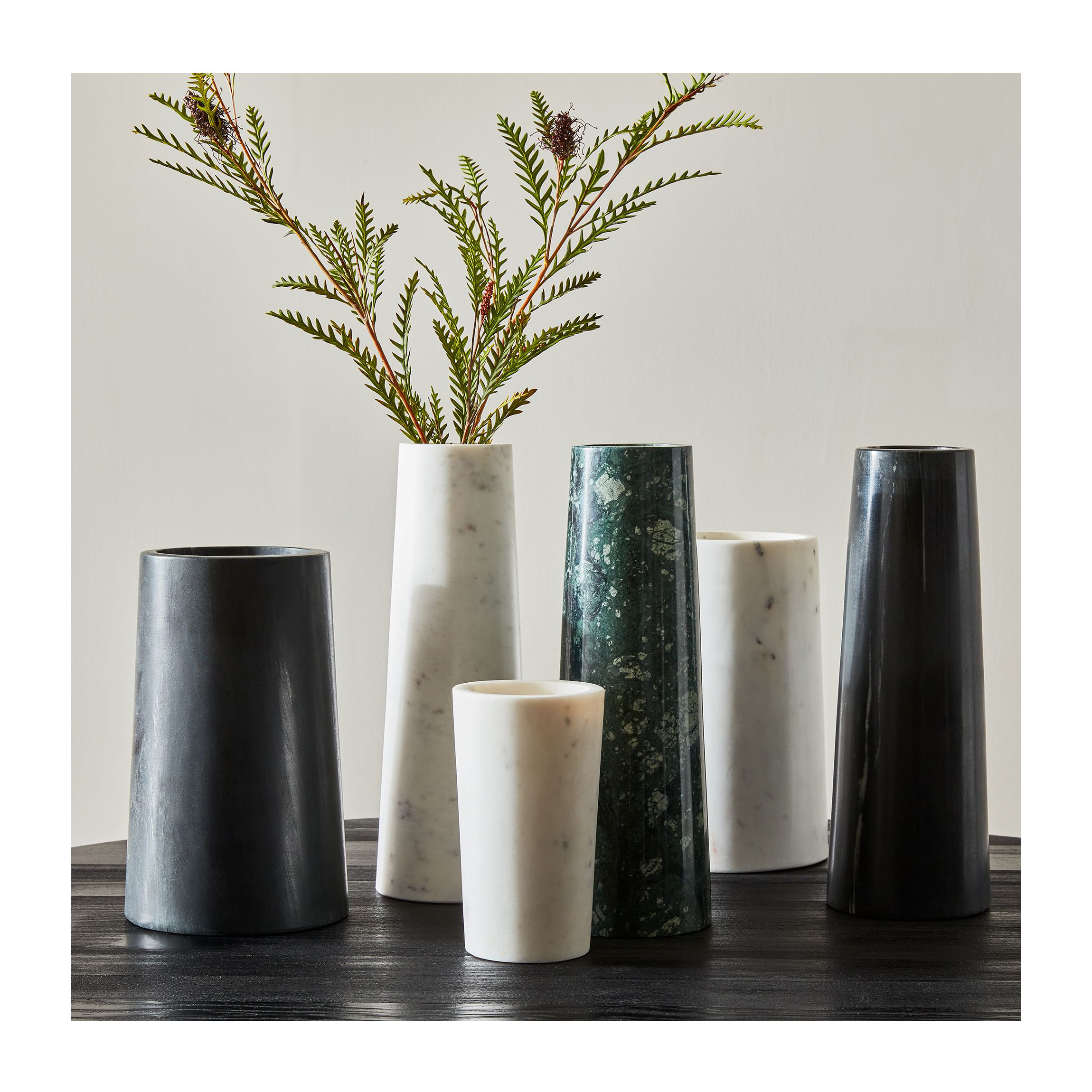 White Green Black Marble Flower Vase Handmade Stone Craft Luxury Home Ornament Vases For Wedding Center Piece Marble Vase