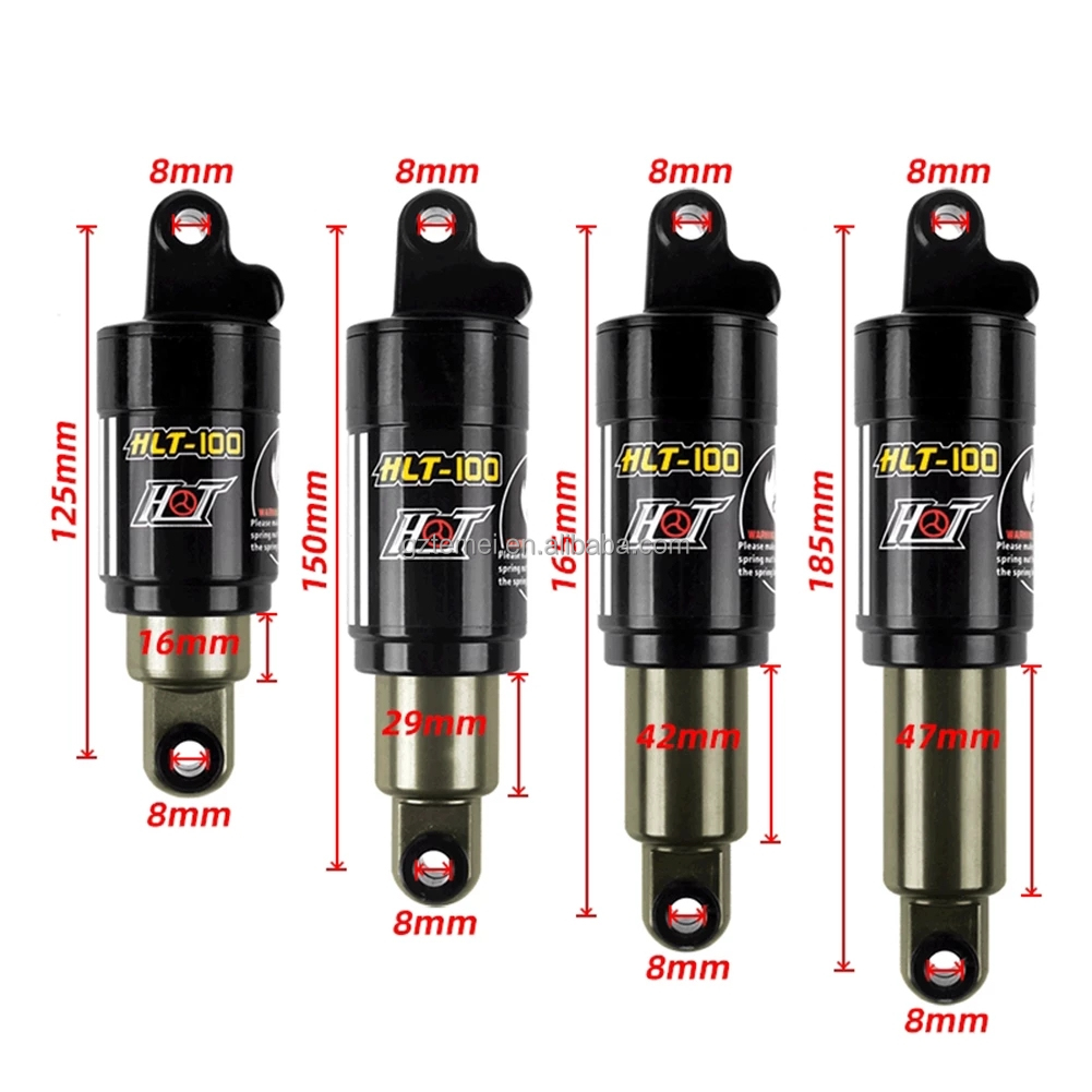 HTL-100 mountain bike rear shocks / 125/150/165 / 185mm 850/1000 lbs aluminum alloy spring Shock for e-bike