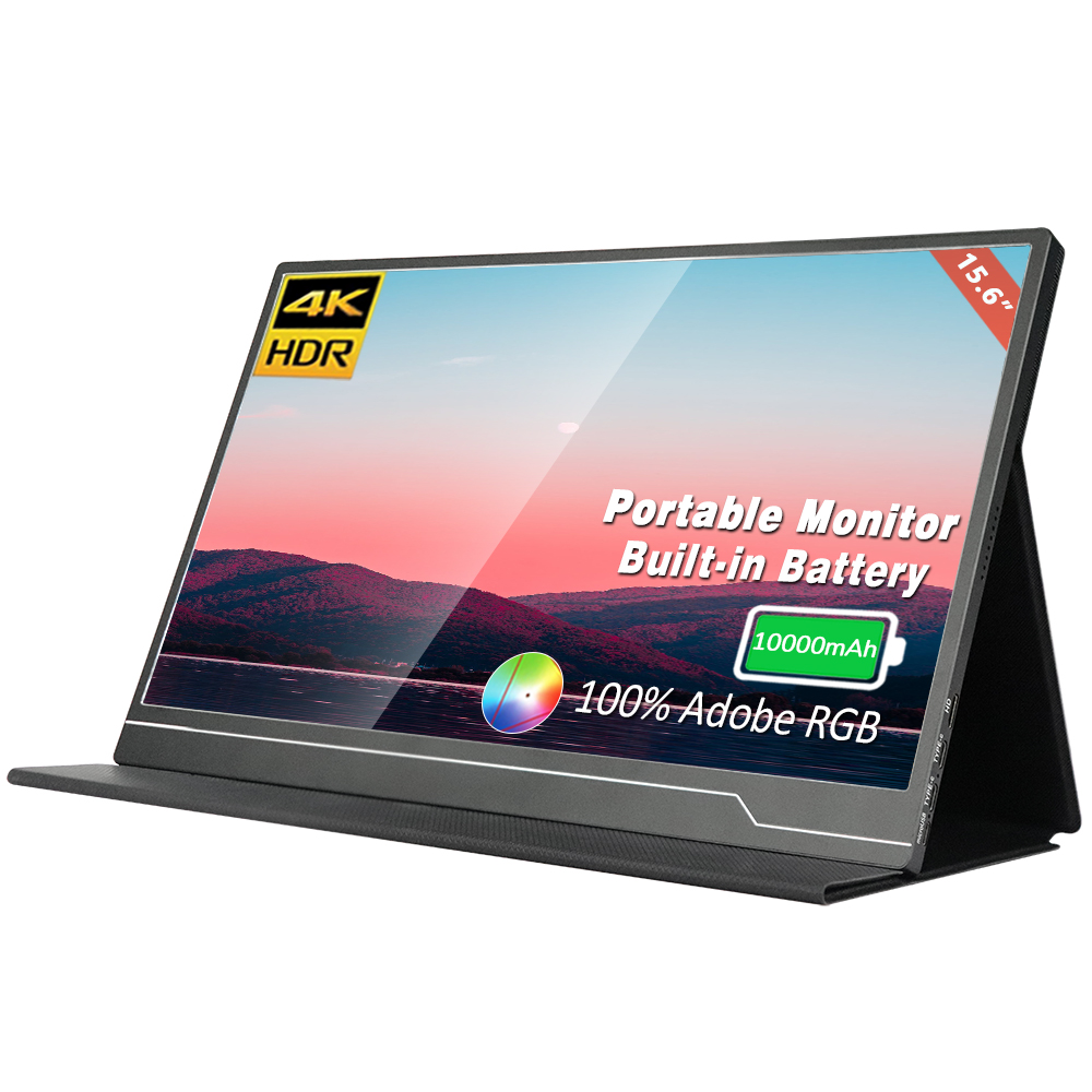 Sibolan 15.6 inch 4k Portable Monitor for Gaming use with Touchscreen Built-in Battery Type-C USB for Laptop PC Ps5 Xbox