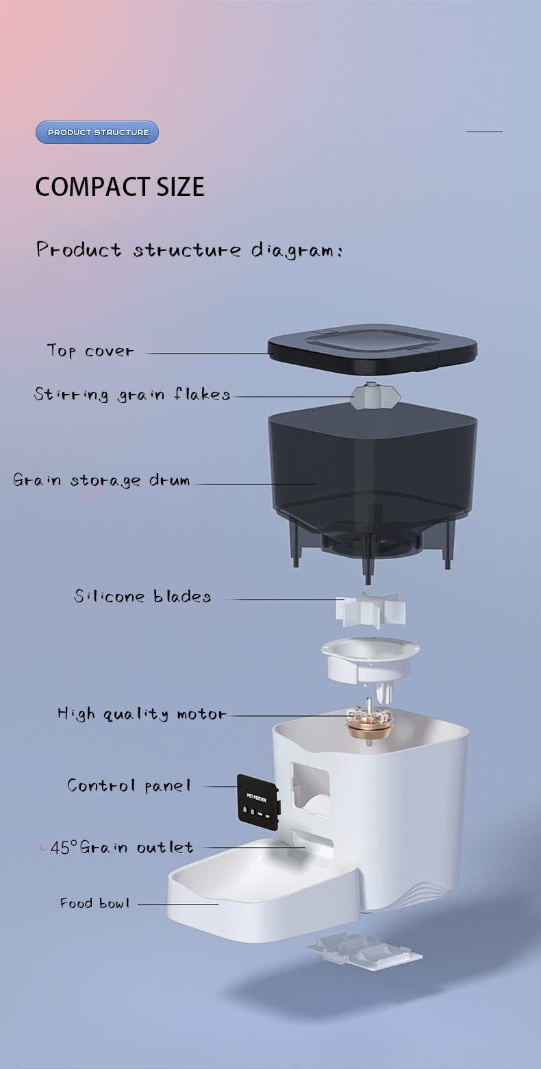 Amazon hot sale 3L cat dog automatic smart pet feeder camera smart pet food dispenser wifi animal feeder robot