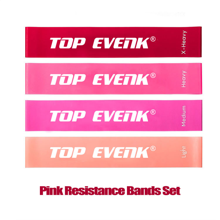 Custom Logo Fitness Exercise Elastic Nature Latex Pink Mini Resistance Bands