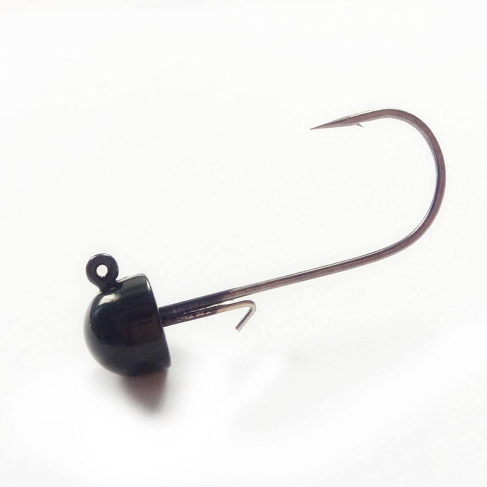1/10oz 1/8oz 1/6 oz black tungsten ned rig jig head hooks , half moon Tungsten Jig 08C-081