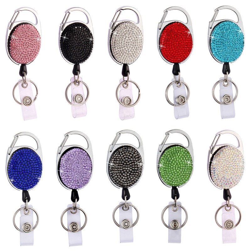 Retractable ID Badge Reel Keychain Name Badge Clip Card Holder Accessories Nurse Badge Holder Office Supplies