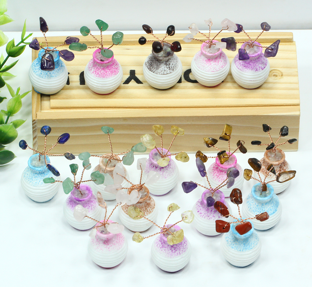 Whosale Amethyst Rose Quartz Gemstone Healing Stones Crystal Gravel Reiki Crystal Bottel Flowers For Gifts And Decoration