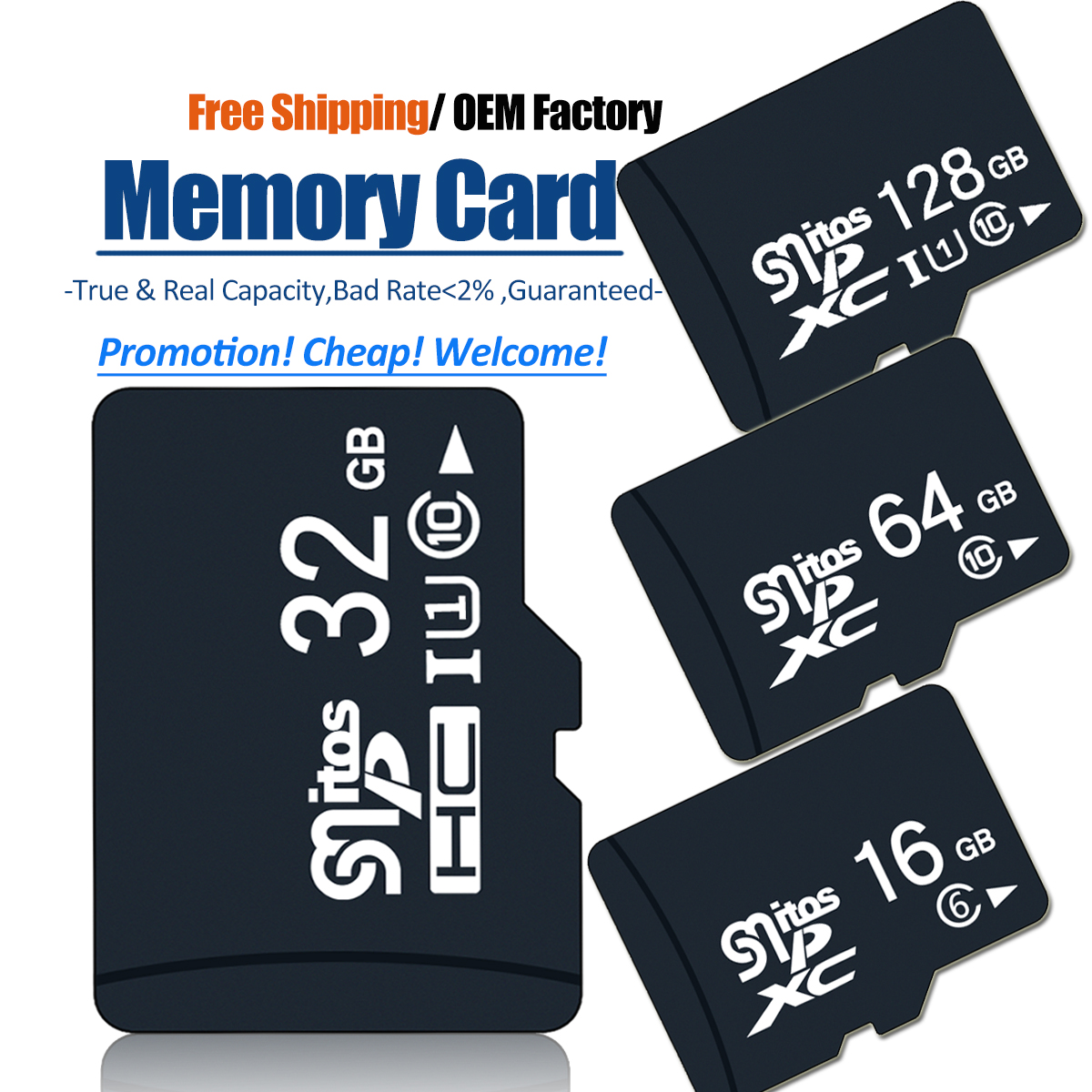 Meivui карта памяти Micro TF SD, 1 ГБ, 2 ГБ, 4 ГБ, 8 ГБ, 16 ГБ, 32 ГБ, 64 ГБ, 128 ГБ